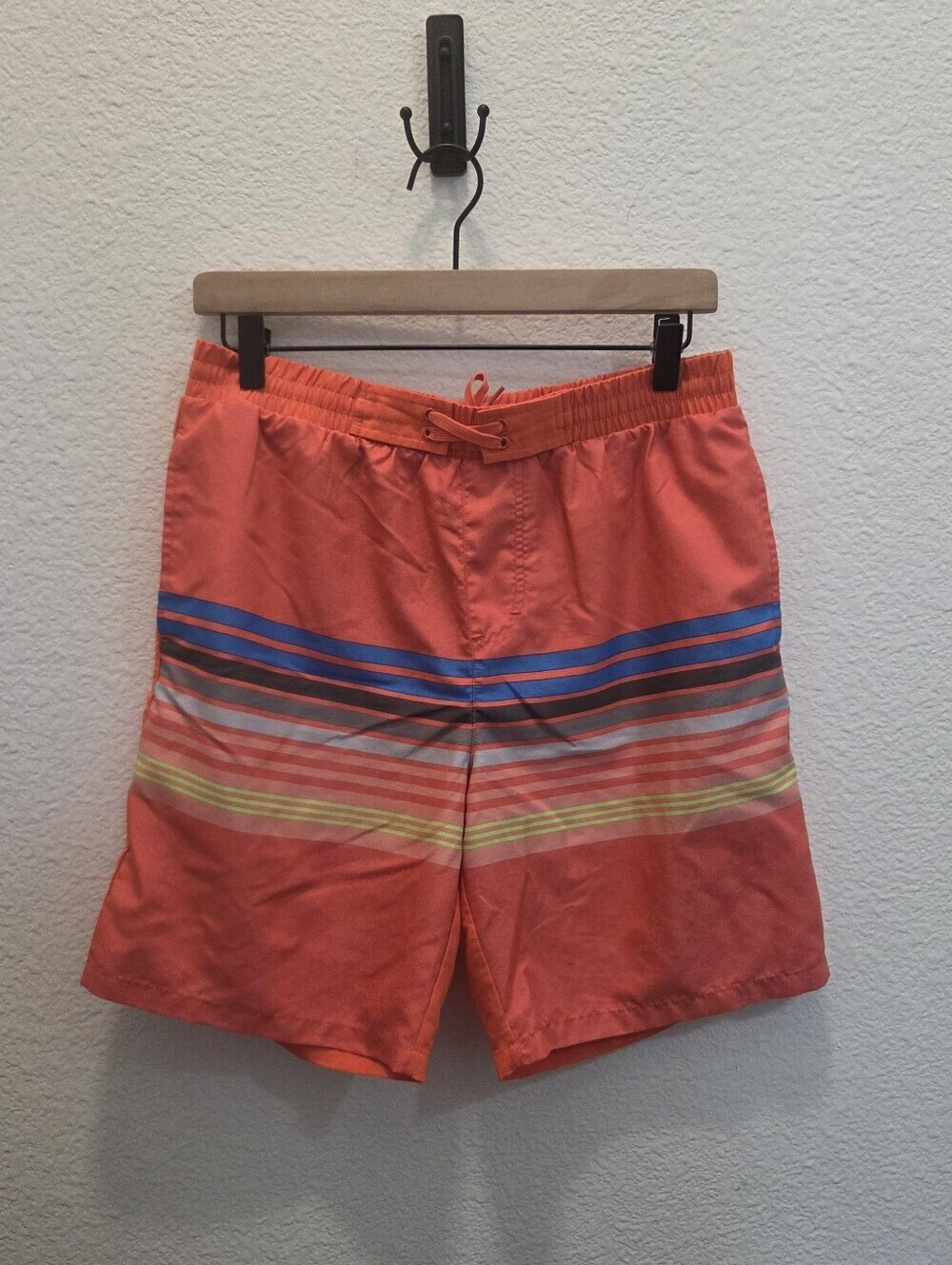 Thereabouts Boy Orange Striped Swim Trunks Shorts Husky 14/16 L